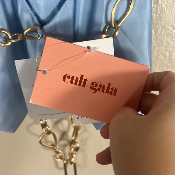 (SOLD) Cult Gaia Joey Chain Top Icy Blue - Picture 7 of 13
